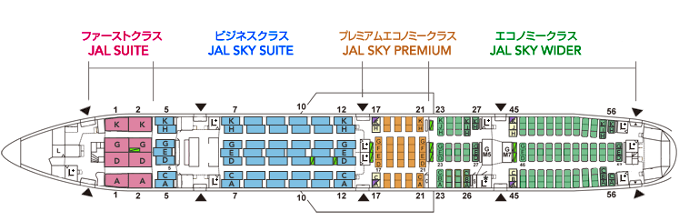 JAL 773便　シートマップ