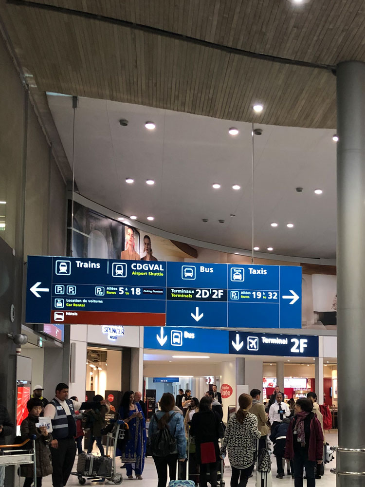 Charles de Gaulle airport, customs exit.