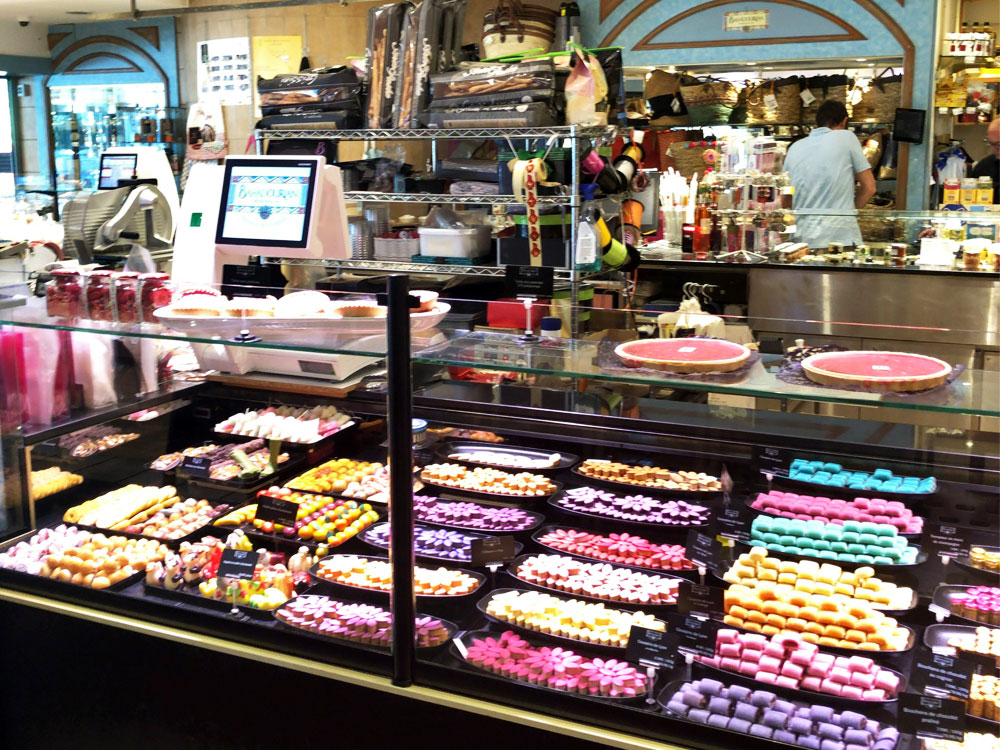 Chocolates in the showcase.