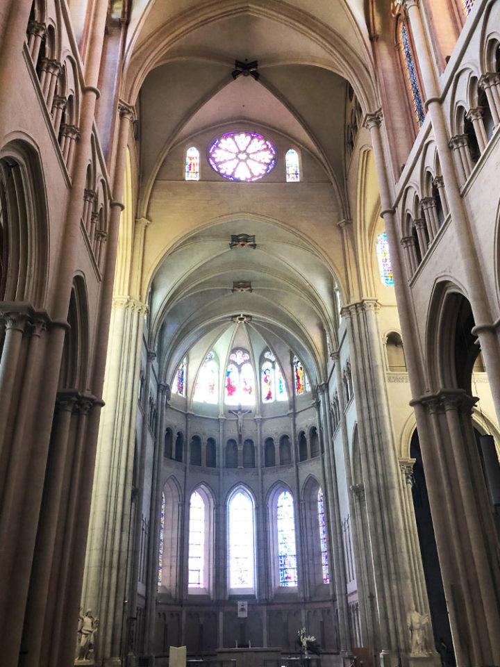 Stained glass in the back altar.