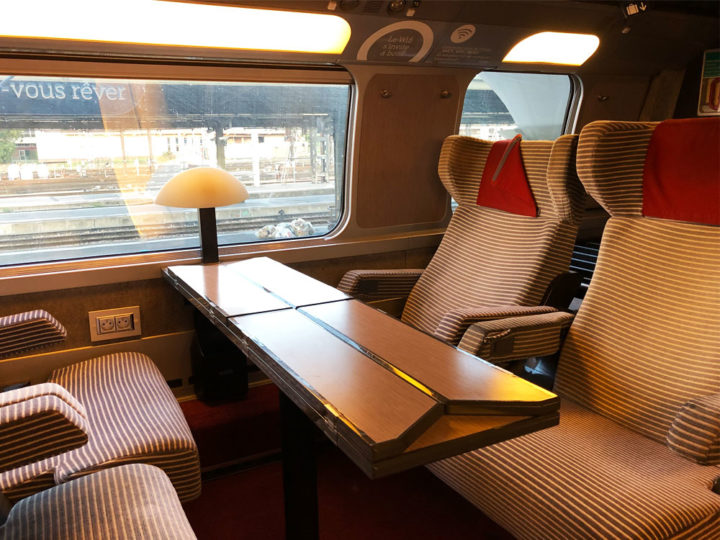 This is a view of the interior of a TGV train.