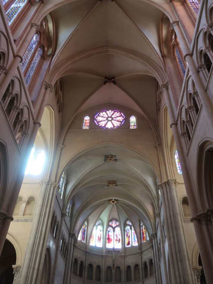 The rose window at the top of the transept.