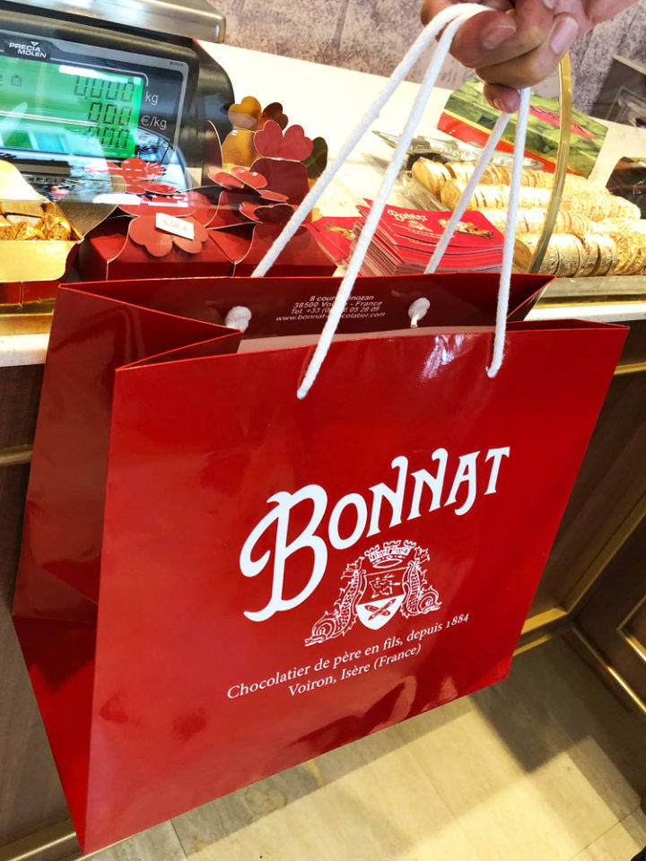 Shop bags from Chocolat Bona Paris.