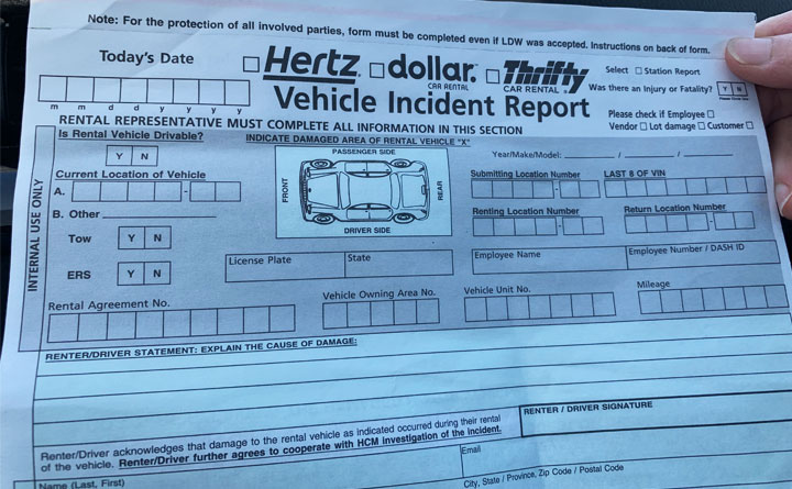 Vehicle Incident Reportの写真です。