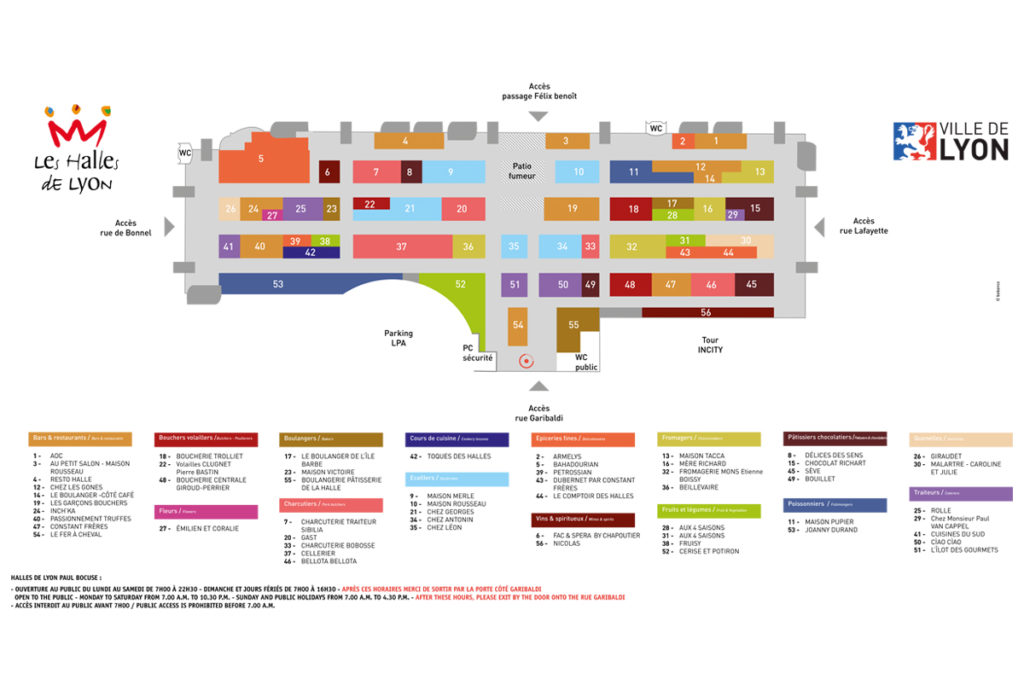 Map of Les Halles de Lyon Paul Bocuse