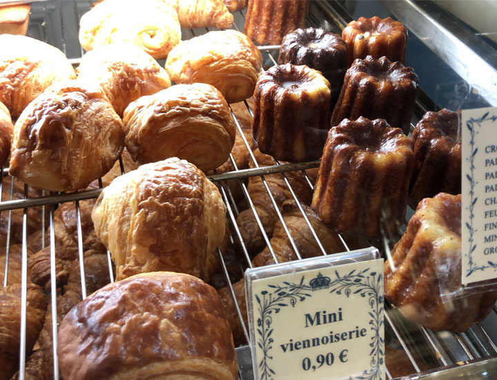 Mini Viennoiseries and exquisite canelees.