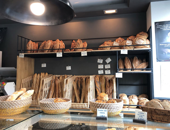 Baguettes are lined up.