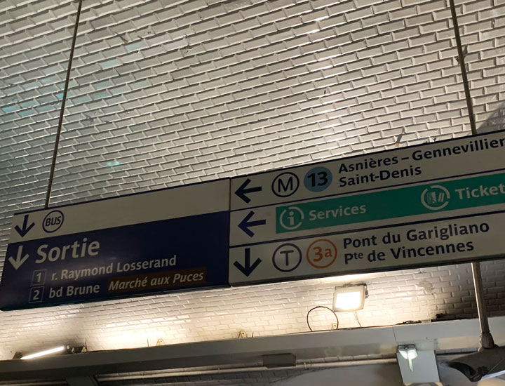 Information board at Port de Vanves station.
