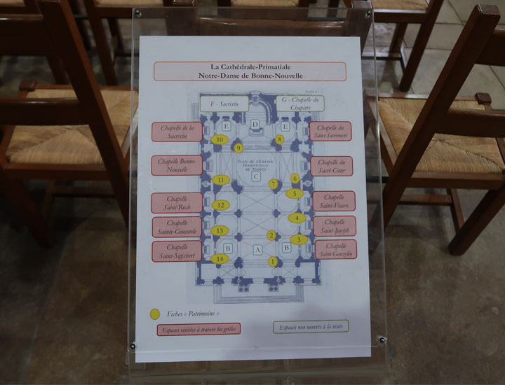 Floor plan of the interior of the cathedral.