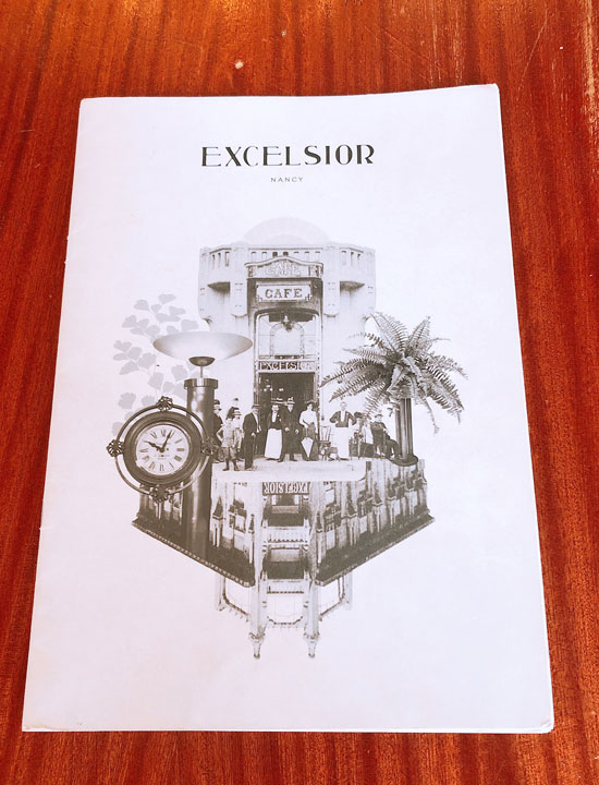 Brasserie Excelsior Nancy menu.