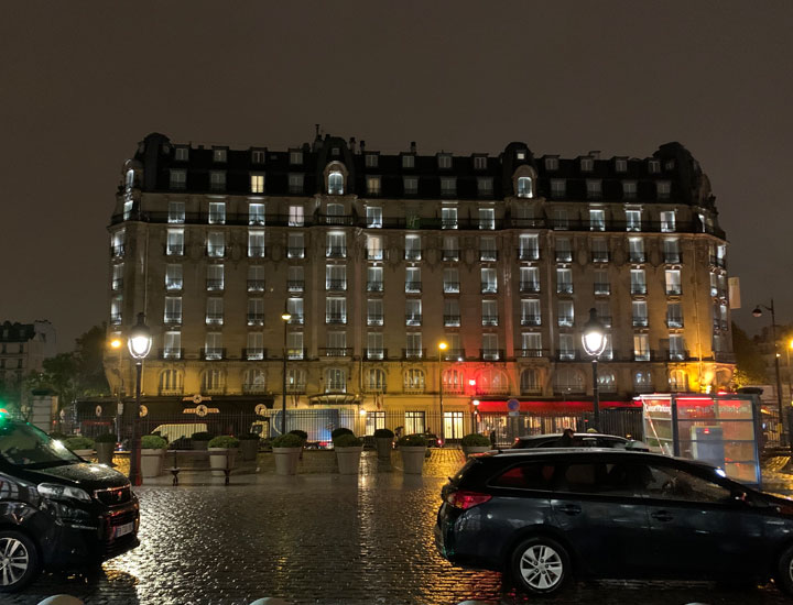 The hotel stands in front of Paris East Station.