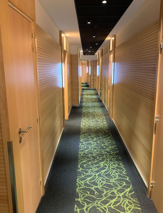 Hotel corridor.