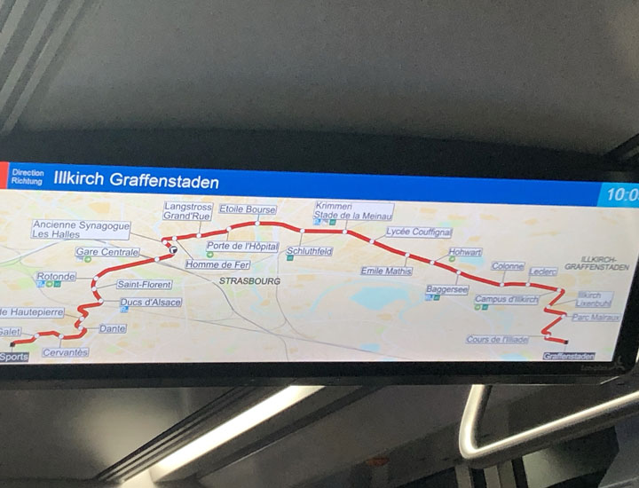 Tram route map.