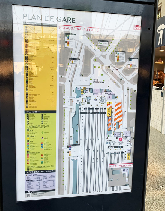 パリリヨン駅構内マップ