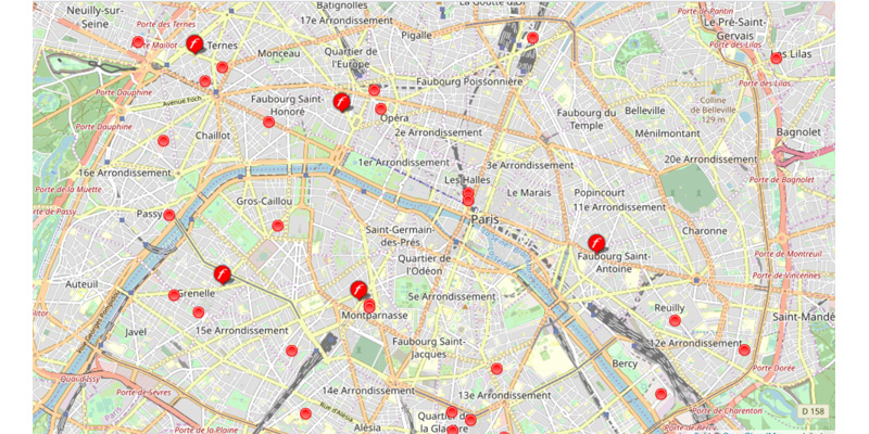 bezpłatna mobilna Mapa Paryża