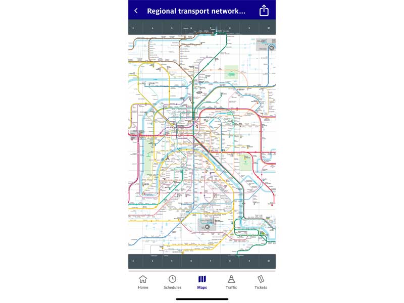 パリ近郊の路線図