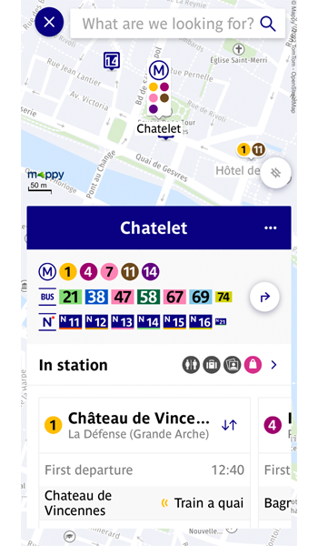 Châtelet–Les Hallesの駅の情報を表示します。