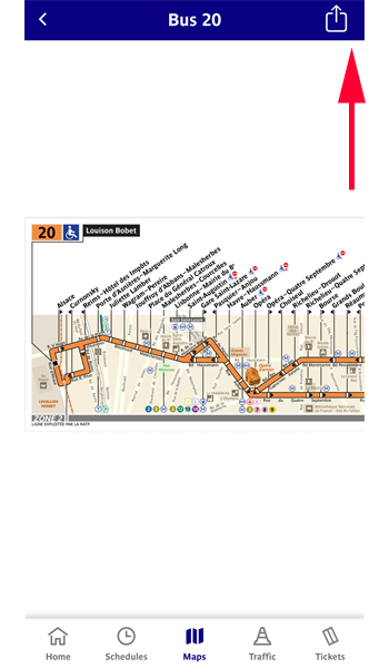 バス20番線の路線図が表示されました。